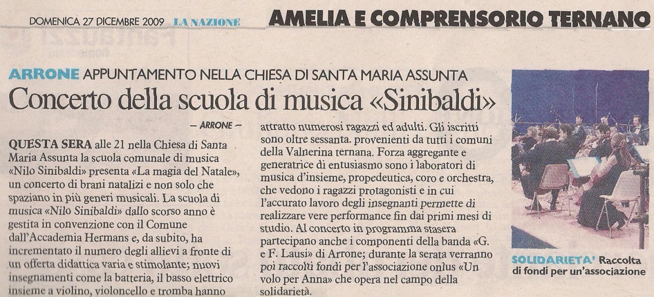 La Nazione 27 dicembre 2009